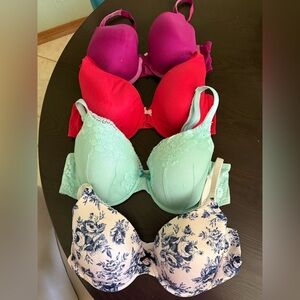 Victoria's Secret Bra Bundle — Hot Pink, Red, Mint & White Floral